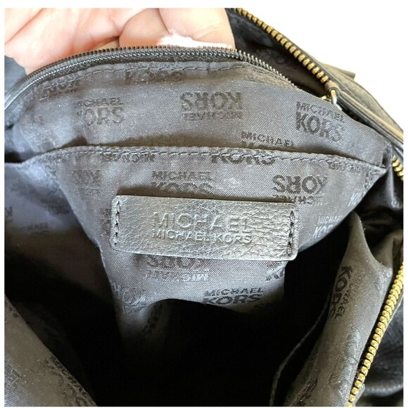 Michael Kors AQ-1206 Black Pebbled Leather Handbag Satchel - Authentic - Picture 12 of 12